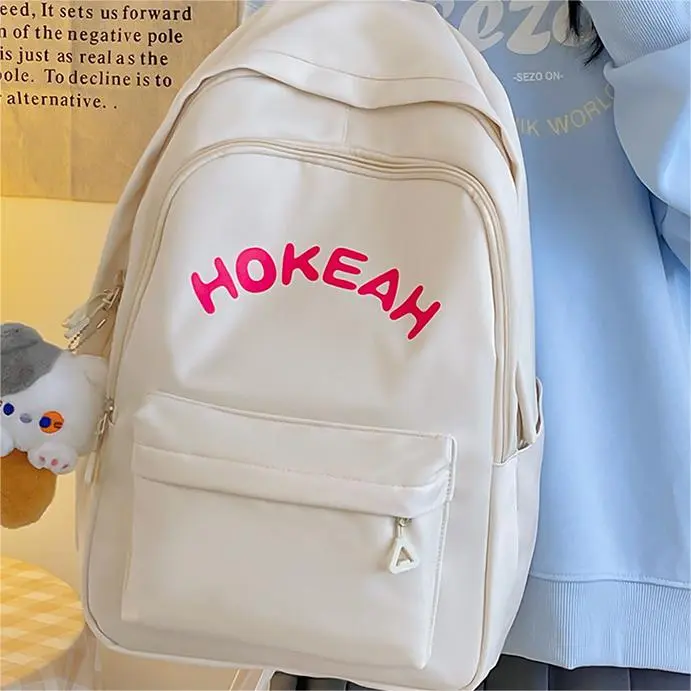 SUPERCUTE Nylon Backpack Women's White/Black/Green/Pink/Yellow-10