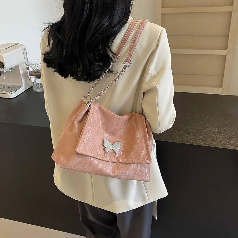 SUPERCUTE PU Shoulder Bag Women's Silver/White/Black/Pink-29