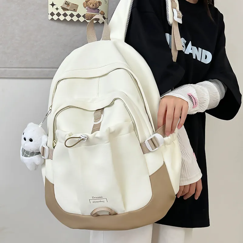 SUPERCUTE Nylon Backpack Women's Ecru/Pink/Purple/Blue/Black-4