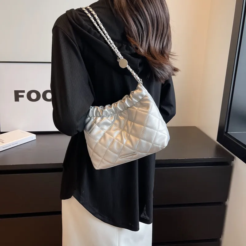 SUPERCUTE PU Tote Bag Shopping Bag Crossbody Bag Shoulder Bag Women's Silver/White/Black/Pink-4