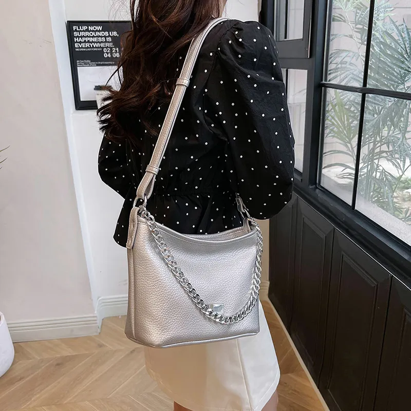 SUPERCUTE PU Crossbody Bag, Shoulder Bag Women's White/Silver/Black/Brown-15
