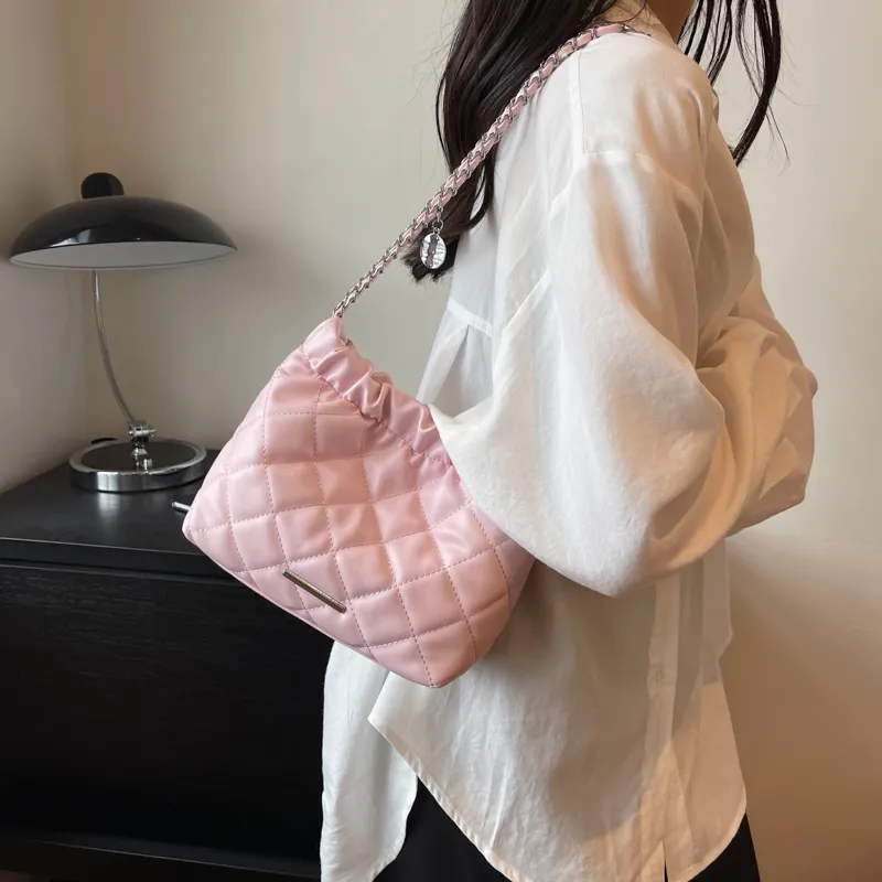 SUPERCUTE PU Tote Bag Shopping Bag Crossbody Bag Shoulder Bag Women's Silver/White/Black/Pink-22