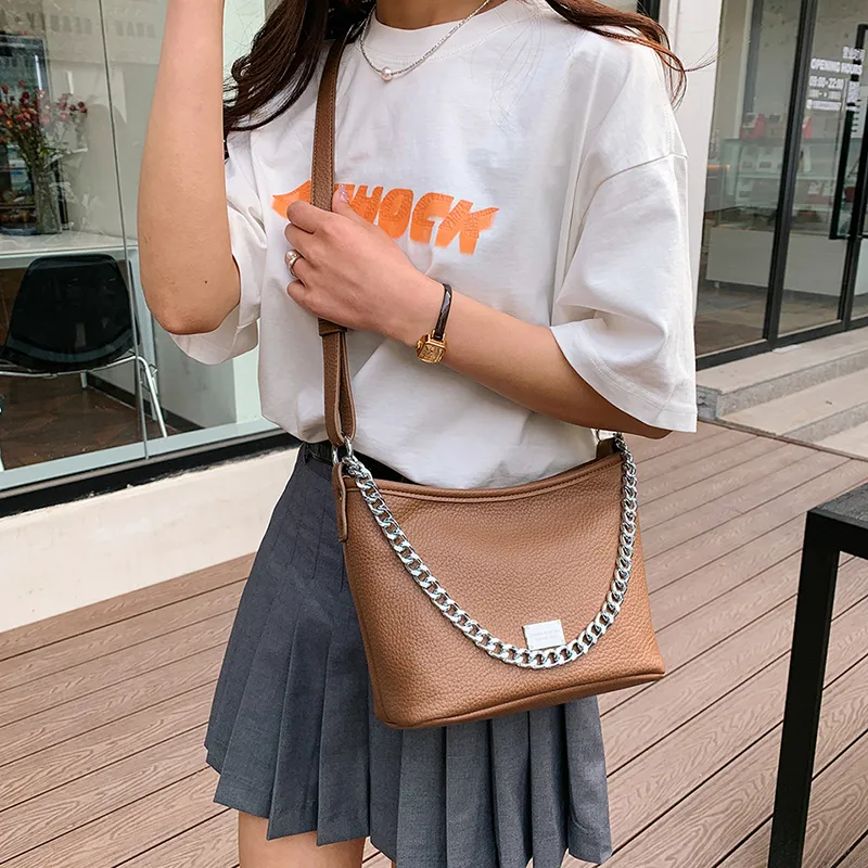 SUPERCUTE PU Crossbody Bag, Shoulder Bag Women's White/Silver/Black/Brown-11