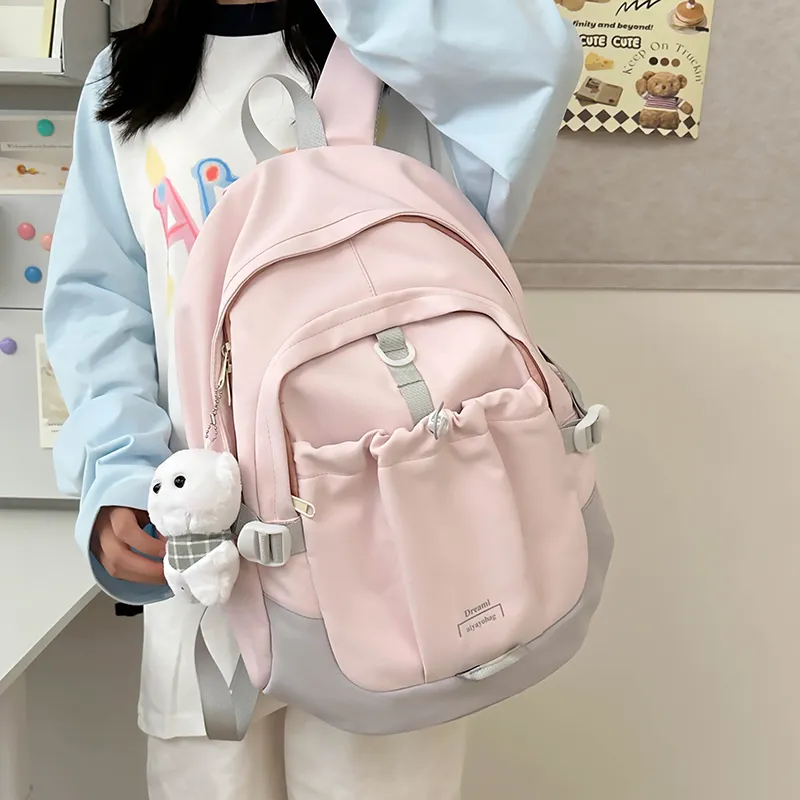 SUPERCUTE Nylon Backpack Women's Ecru/Pink/Purple/Blue/Black-12