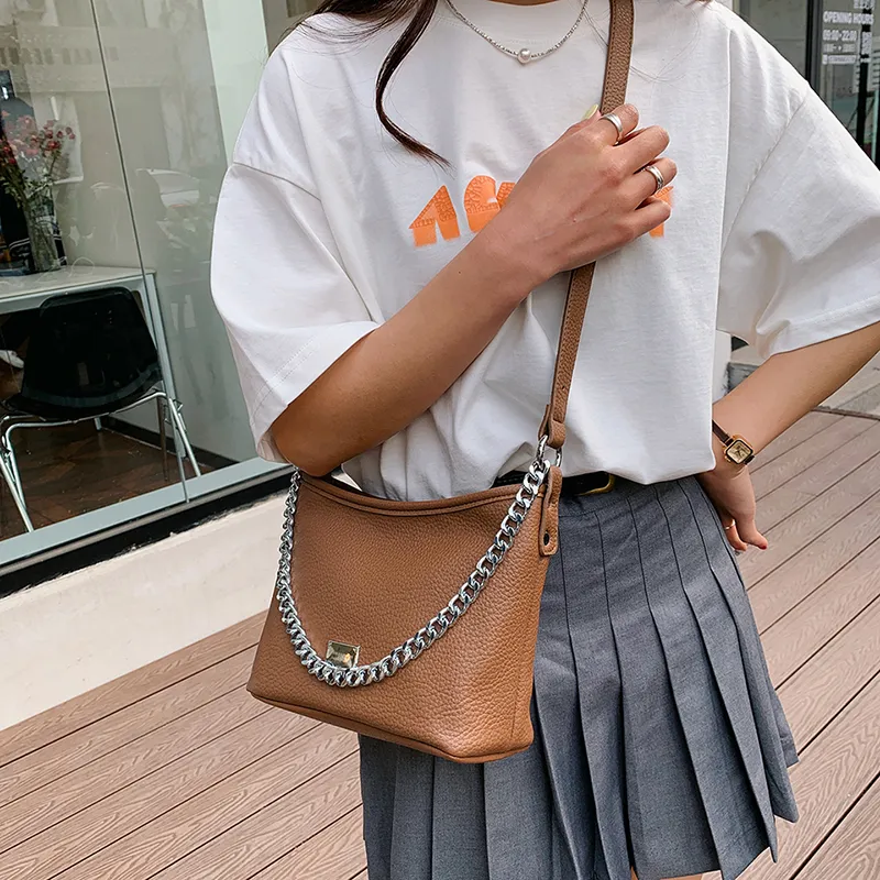 SUPERCUTE PU Crossbody Bag, Shoulder Bag Women's White/Silver/Black/Brown-8