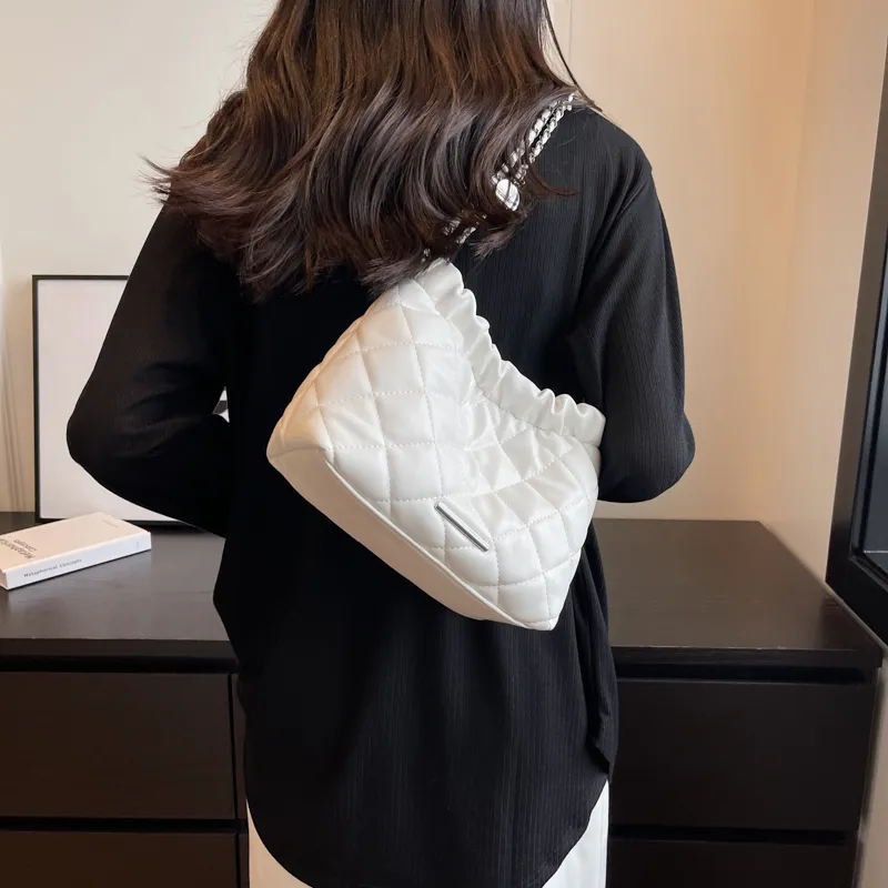 SUPERCUTE PU Tote Bag Shopping Bag Crossbody Bag Shoulder Bag Women's Silver/White/Black/Pink-11