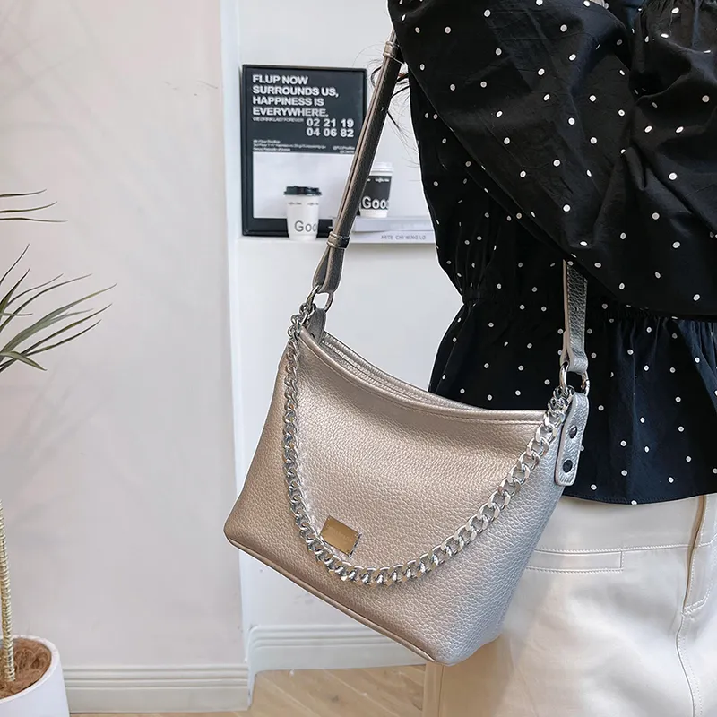 SUPERCUTE PU Crossbody Bag, Shoulder Bag Women's White/Silver/Black/Brown-17