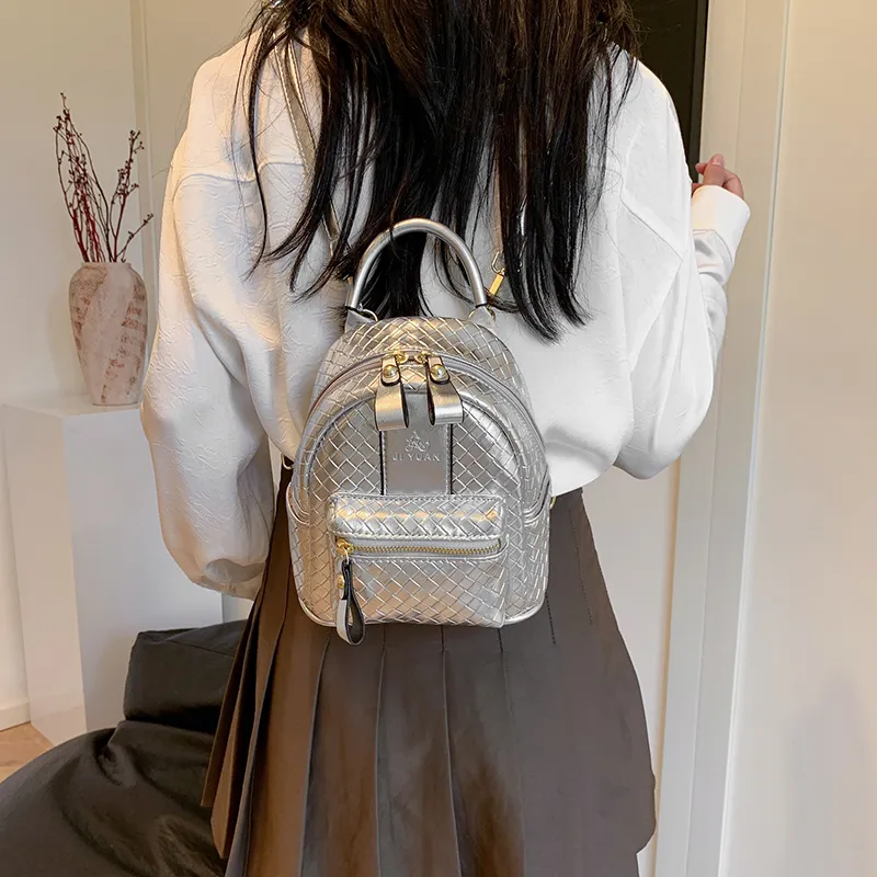 SUPERCUTE PU Backpack Regular Women's Pink/Khaki/Silver/Black-13