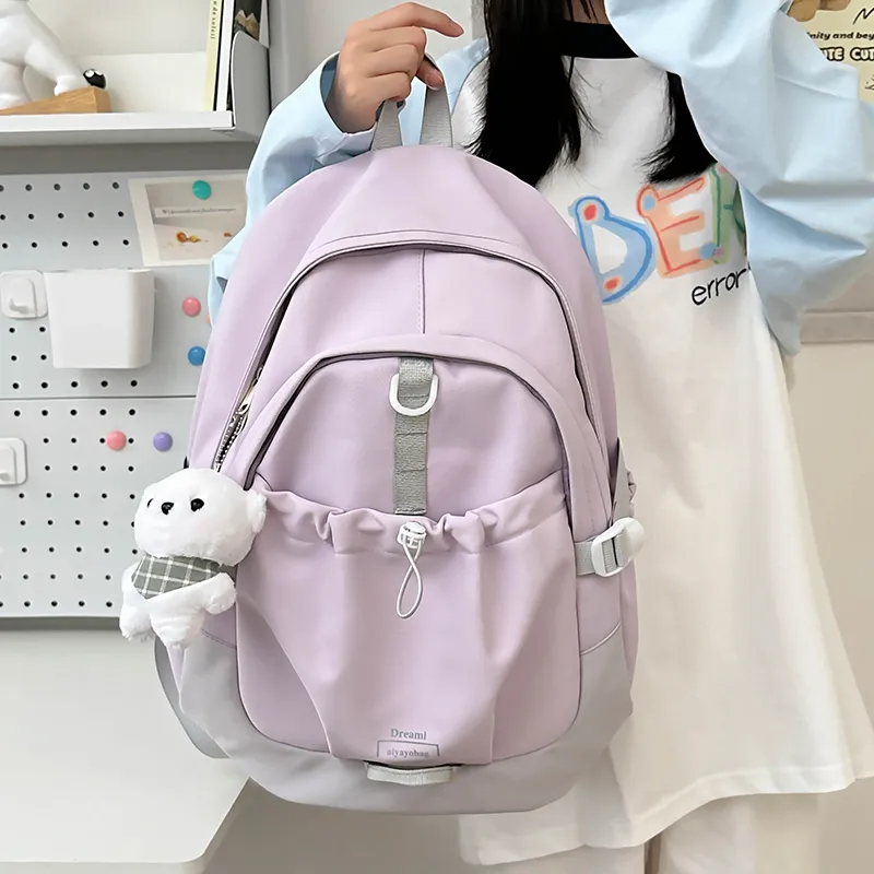 SUPERCUTE Nylon Backpack Women's Ecru/Pink/Purple/Blue/Black-18