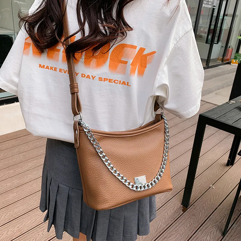 SUPERCUTE PU Crossbody Bag, Shoulder Bag Women's White/Silver/Black/Brown-12