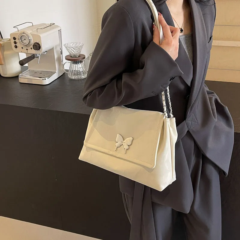 SUPERCUTE PU Shoulder Bag Women's Silver/White/Black/Pink-14