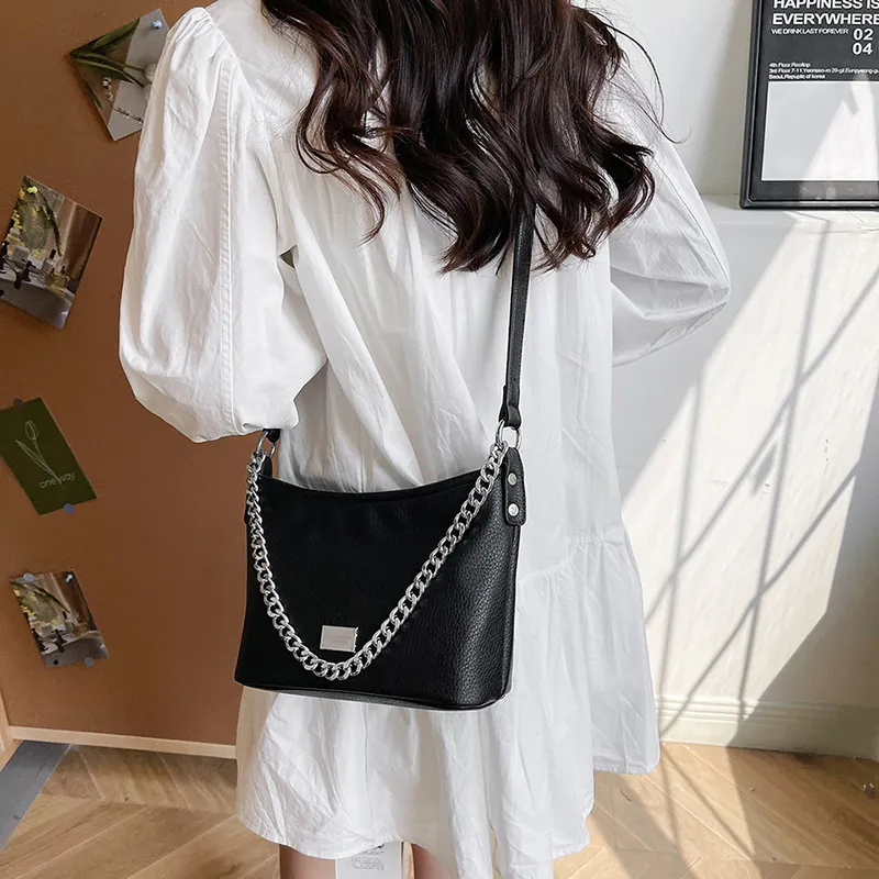 SUPERCUTE PU Crossbody Bag, Shoulder Bag Women's White/Silver/Black/Brown-2