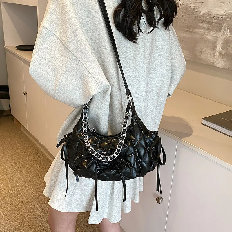 SUPERCUTE PU Shoulder Bag Portable Crossbody Bag Shoulder Bag Regular Women's Silver/Black/White-15