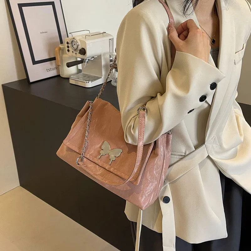 SUPERCUTE PU Shoulder Bag Women's Silver/White/Black/Pink-28