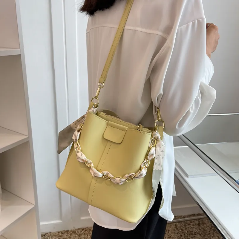 SUPERCUTE PU Crossbody One Shoulder Handbag Women's White/Black/Yellow/Green-22