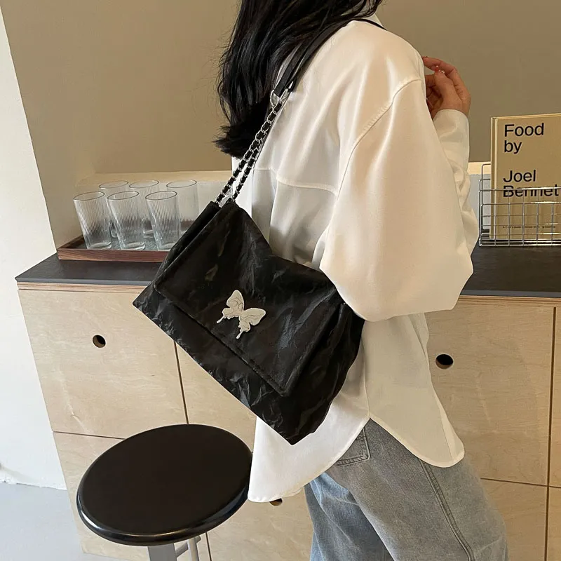 SUPERCUTE PU Shoulder Bag Women's Silver/White/Black/Pink-19