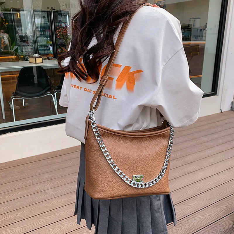 SUPERCUTE PU Crossbody Bag, Shoulder Bag Women's White/Silver/Black/Brown-9