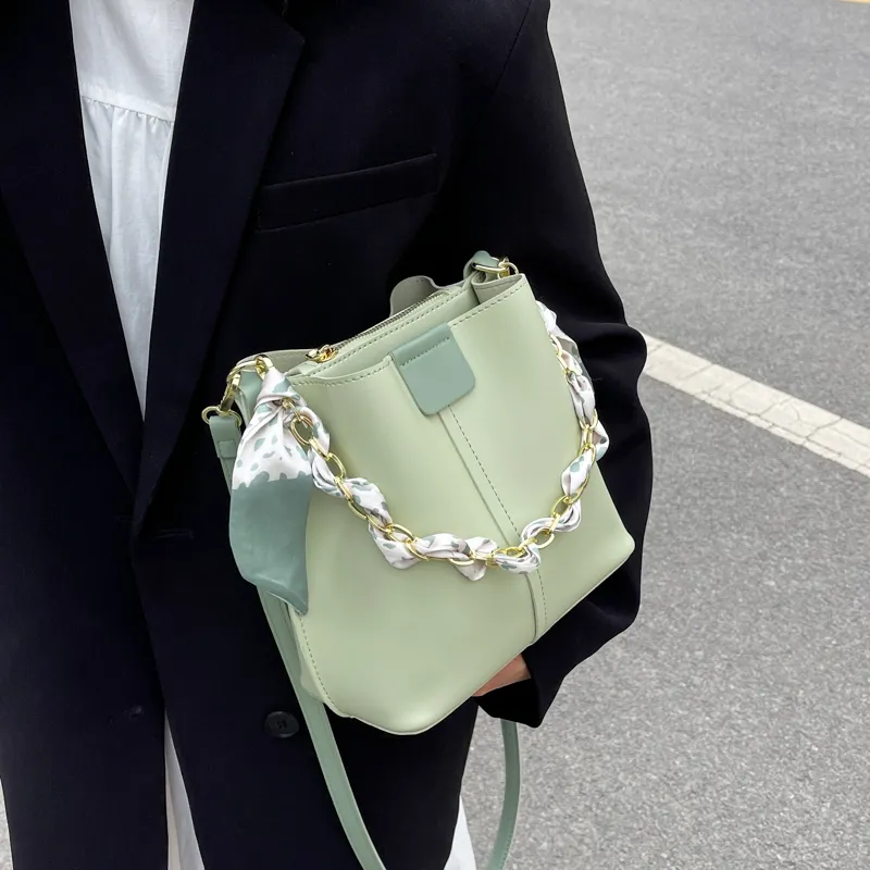 SUPERCUTE PU Crossbody One Shoulder Handbag Women's White/Black/Yellow/Green-28