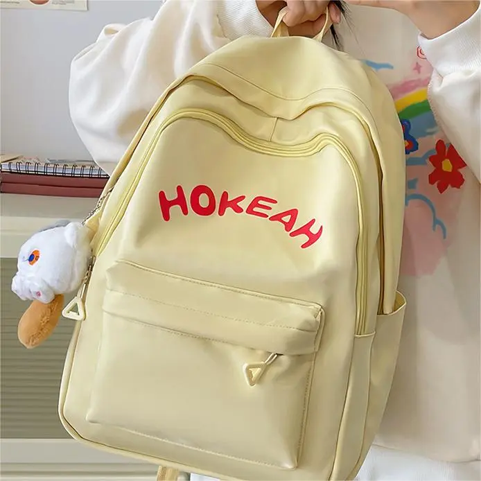 SUPERCUTE Nylon Backpack Women's White/Black/Green/Pink/Yellow-6