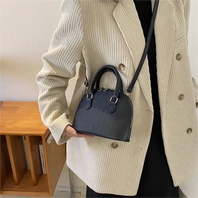 SUPERCUTE PU Dome Bag Shoulder Bag Crossbody Bag Handbag Women's Black Red/Green/Orange/Brown-3