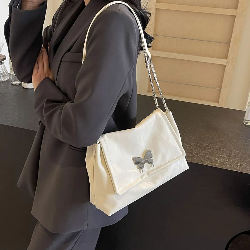 SUPERCUTE PU Shoulder Bag Women's Silver/White/Black/Pink-10