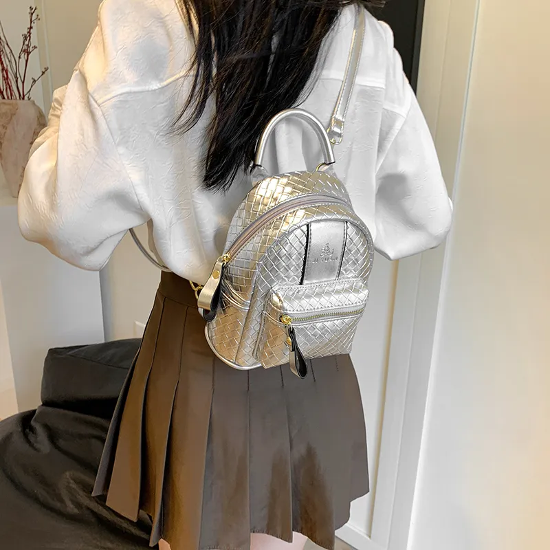 SUPERCUTE PU Backpack Regular Women's Pink/Khaki/Silver/Black-10
