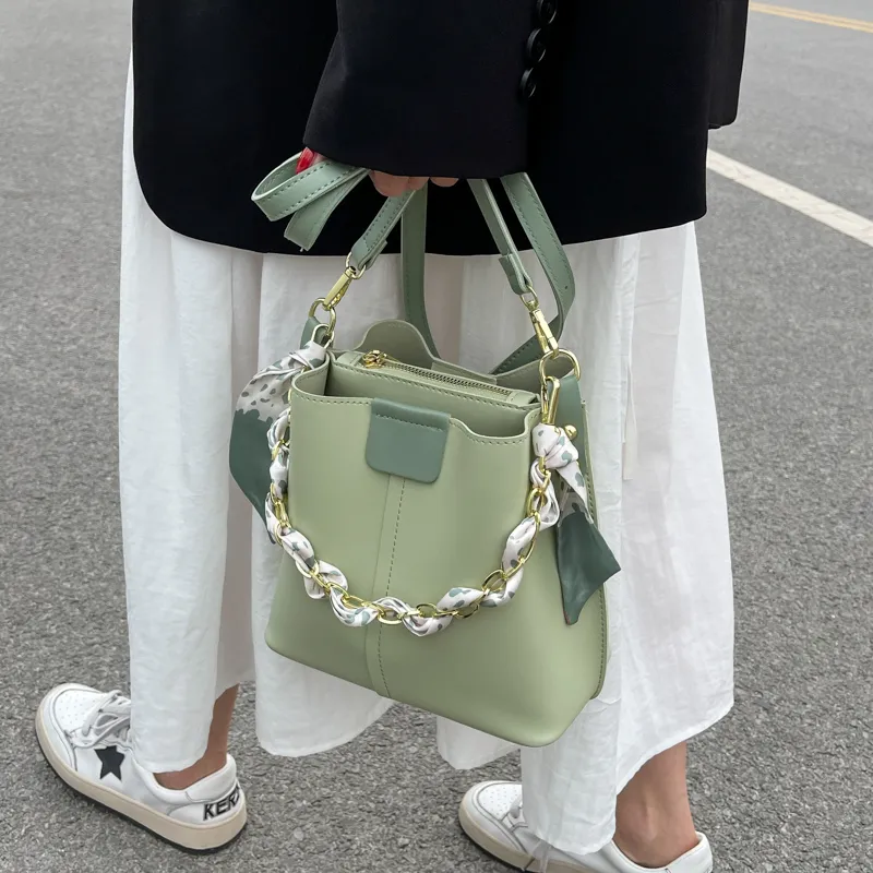 SUPERCUTE PU Crossbody One Shoulder Handbag Women's White/Black/Yellow/Green-26