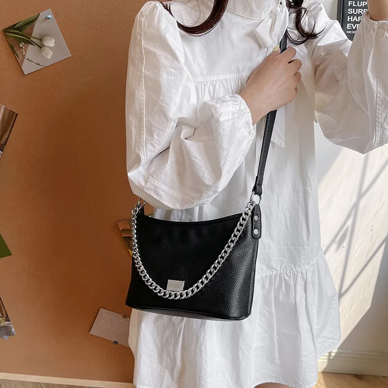 SUPERCUTE PU Crossbody Bag, Shoulder Bag Women's White/Silver/Black/Brown-3