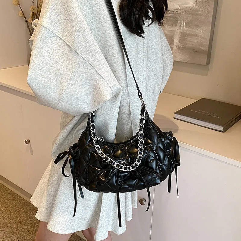 SUPERCUTE PU Shoulder Bag Portable Crossbody Bag Shoulder Bag Regular Women's Silver/Black/White-14