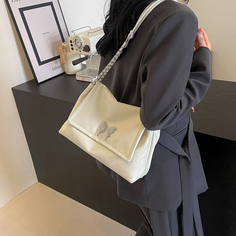 SUPERCUTE PU Shoulder Bag Women's Silver/White/Black/Pink-12