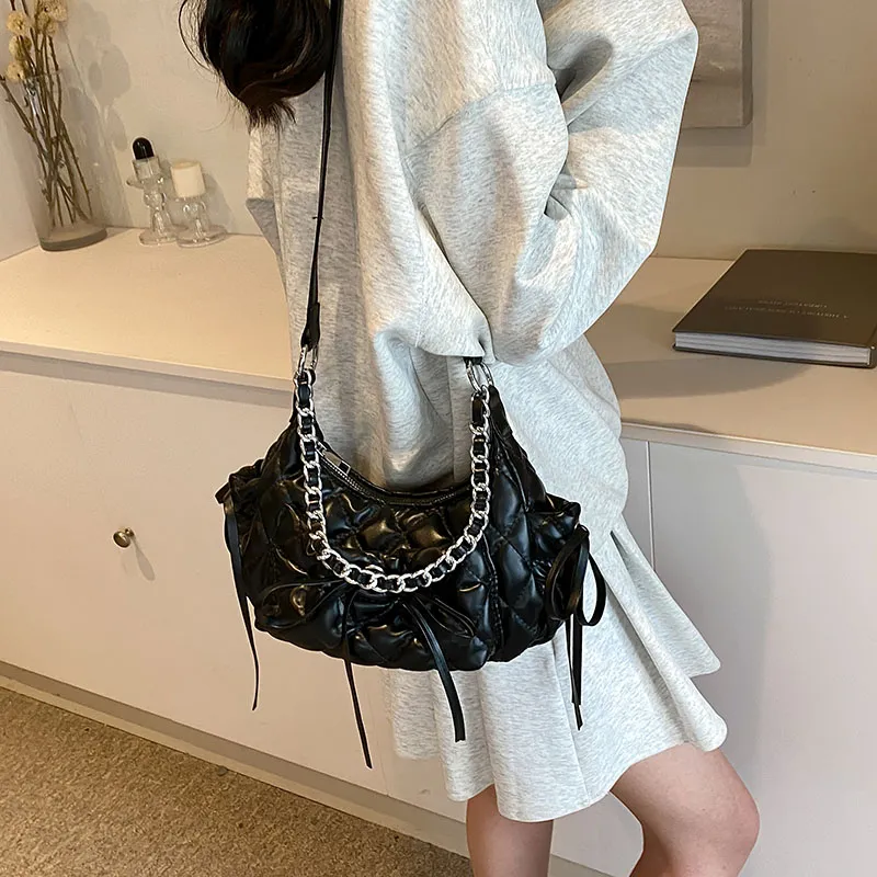 SUPERCUTE PU Shoulder Bag Portable Crossbody Bag Shoulder Bag Regular Women's Silver/Black/White-16