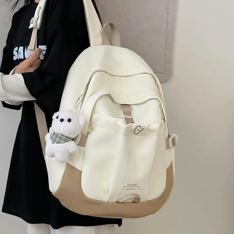 SUPERCUTE Nylon Backpack Women's Ecru/Pink/Purple/Blue/Black-5