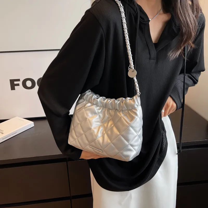 SUPERCUTE PU Tote Bag Shopping Bag Crossbody Bag Shoulder Bag Women's Silver/White/Black/Pink-5