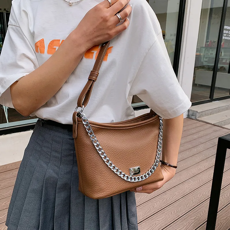 SUPERCUTE PU Crossbody Bag, Shoulder Bag Women's White/Silver/Black/Brown-10