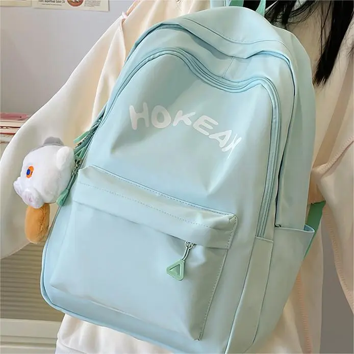 SUPERCUTE Nylon Backpack Women's White/Black/Green/Pink/Yellow-3