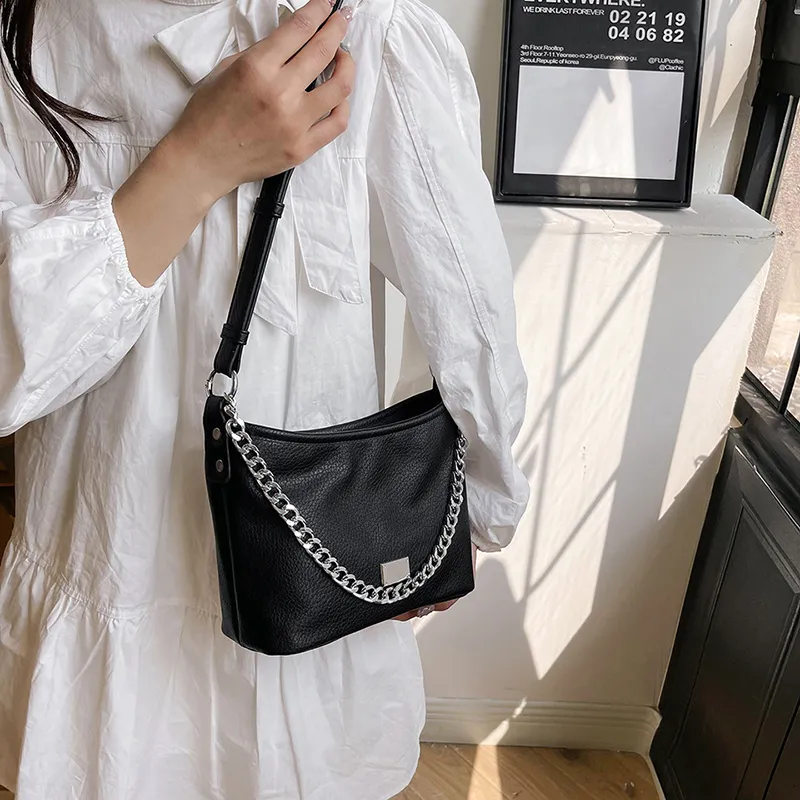 SUPERCUTE PU Crossbody Bag, Shoulder Bag Women's White/Silver/Black/Brown-5