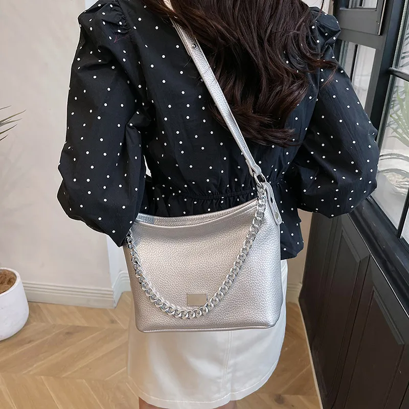 SUPERCUTE PU Crossbody Bag, Shoulder Bag Women's White/Silver/Black/Brown-16