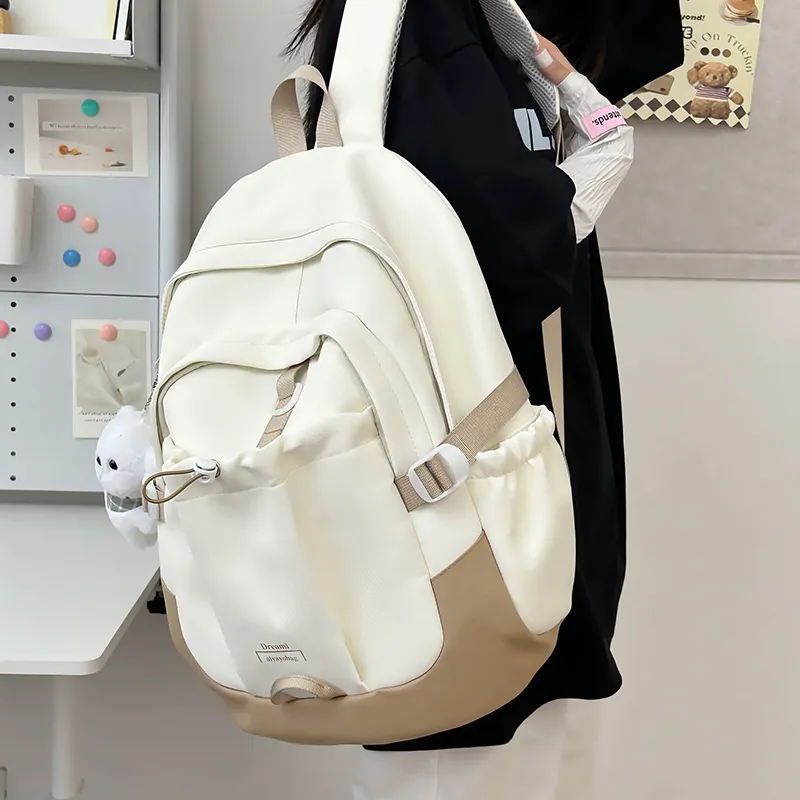 SUPERCUTE Nylon Backpack Women's Ecru/Pink/Purple/Blue/Black-3