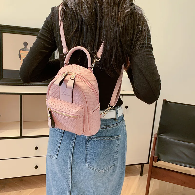 SUPERCUTE PU Backpack Regular Women's Pink/Khaki/Silver/Black-1