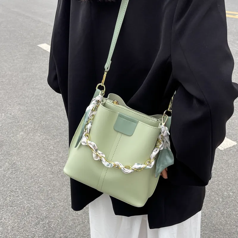SUPERCUTE PU Crossbody One Shoulder Handbag Women's White/Black/Yellow/Green-30