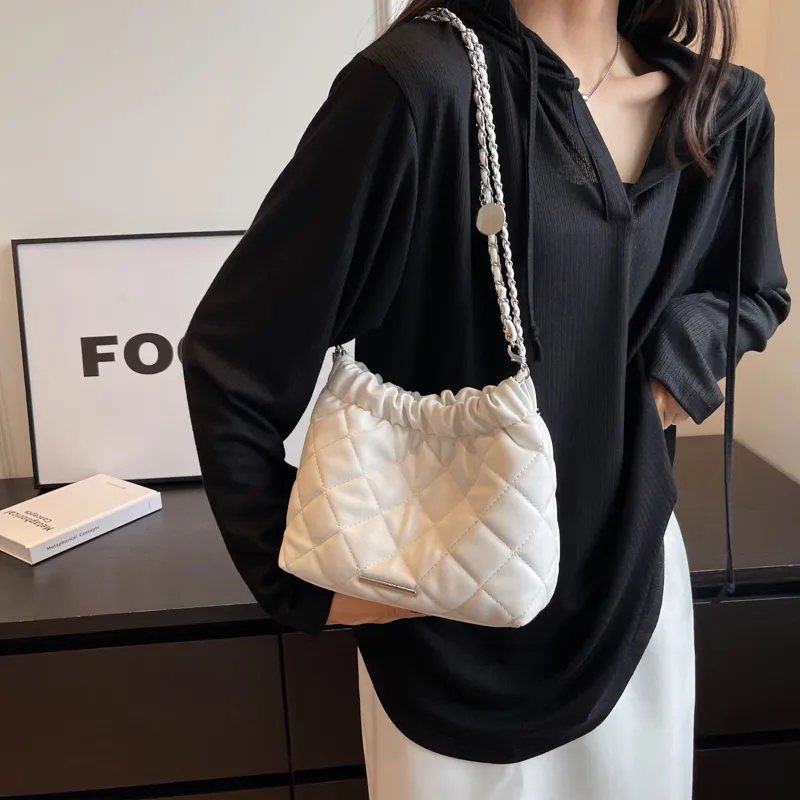 SUPERCUTE PU Tote Bag Shopping Bag Crossbody Bag Shoulder Bag Women's Silver/White/Black/Pink-10