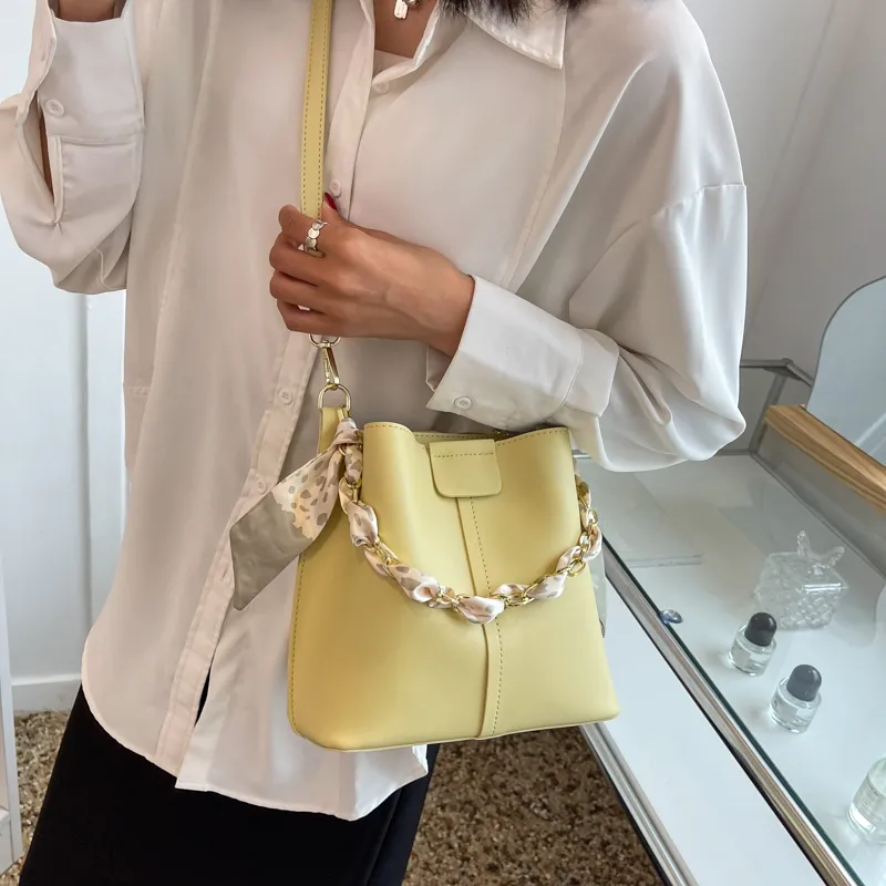SUPERCUTE PU Crossbody One Shoulder Handbag Women's White/Black/Yellow/Green-20