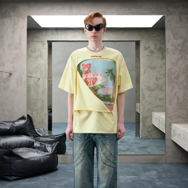AVENTEN PIN T Shirts Men Yellow-2