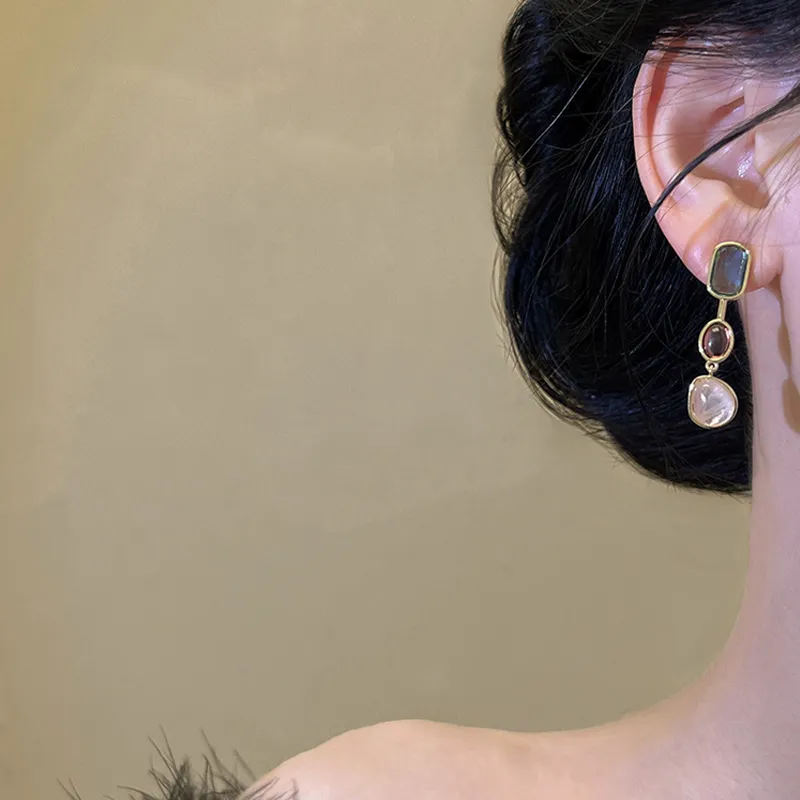 SENDME Glass Cat Eye Earrings Women's-3
