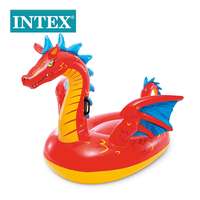 INTEX Magic Dragon Inflatable Ride, Swim Ring For Adults And Kids Inflatable Toy, Thickened Water Float And Paddle-3