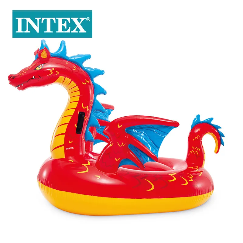 INTEX Magic Dragon Inflatable Ride, Swim Ring For Adults And Kids Inflatable Toy, Thickened Water Float And Paddle-4