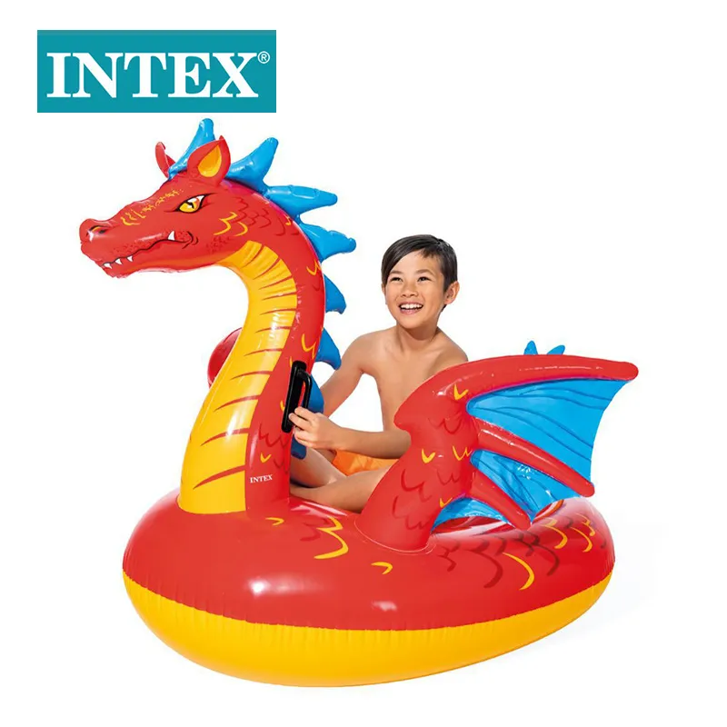 INTEX Magic Dragon Inflatable Ride, Swim Ring For Adults And Kids Inflatable Toy, Thickened Water Float And Paddle-2
