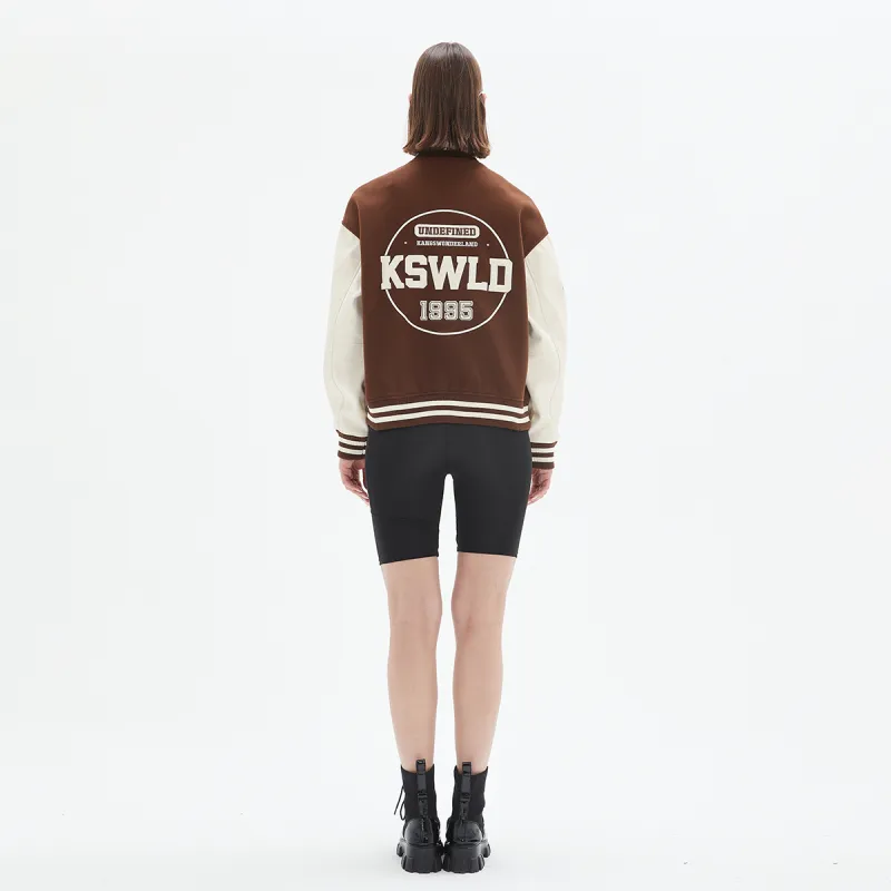 Kang's Wonderland Baseball Jacket Unisex Khaki Brown-2