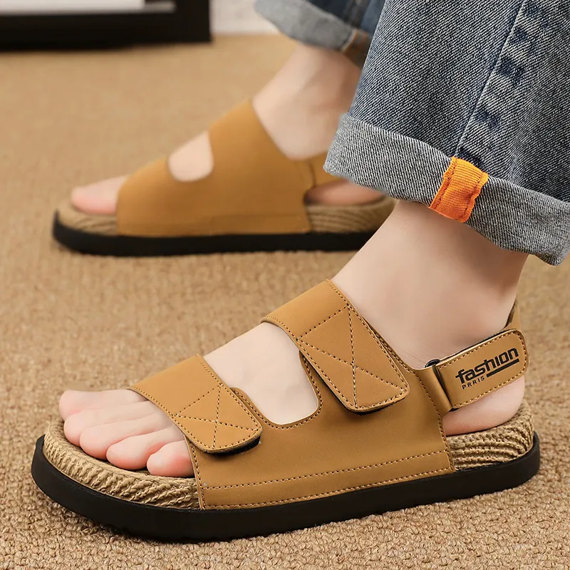 Shiozawa Beach Sandals Men Black, Yellow-10