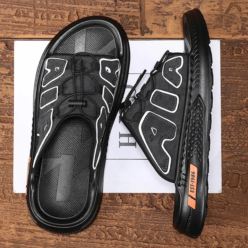 Shiozawa Rubber Sole Stitching Quick Dry Slide Slippers Men's-2